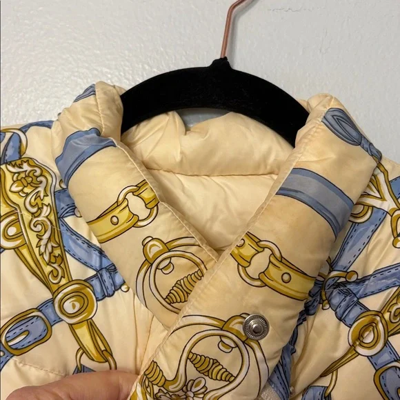 J McLaughlin Tahoe Reversible Down Puffer Vest Rope Print Small - Picture 5 of 5